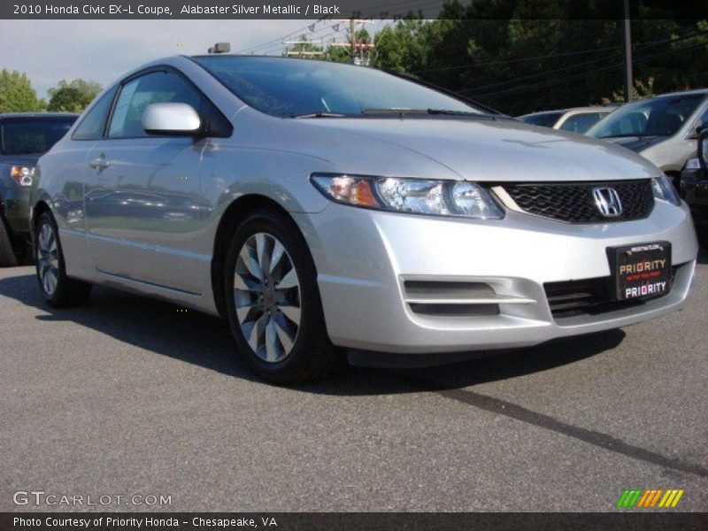 Alabaster Silver Metallic / Black 2010 Honda Civic EX-L Coupe