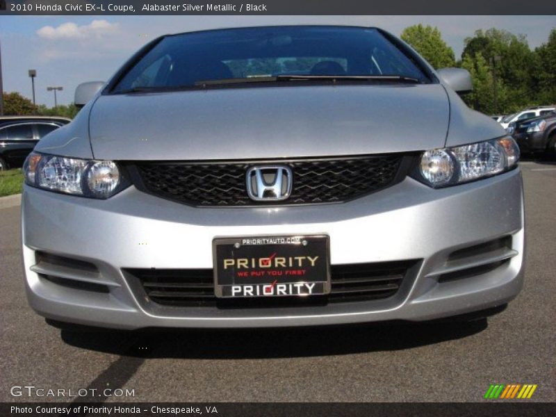 Alabaster Silver Metallic / Black 2010 Honda Civic EX-L Coupe