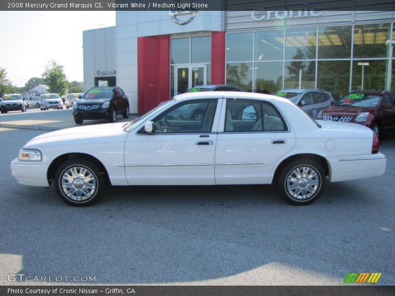 Vibrant White / Medium Light Stone 2008 Mercury Grand Marquis GS