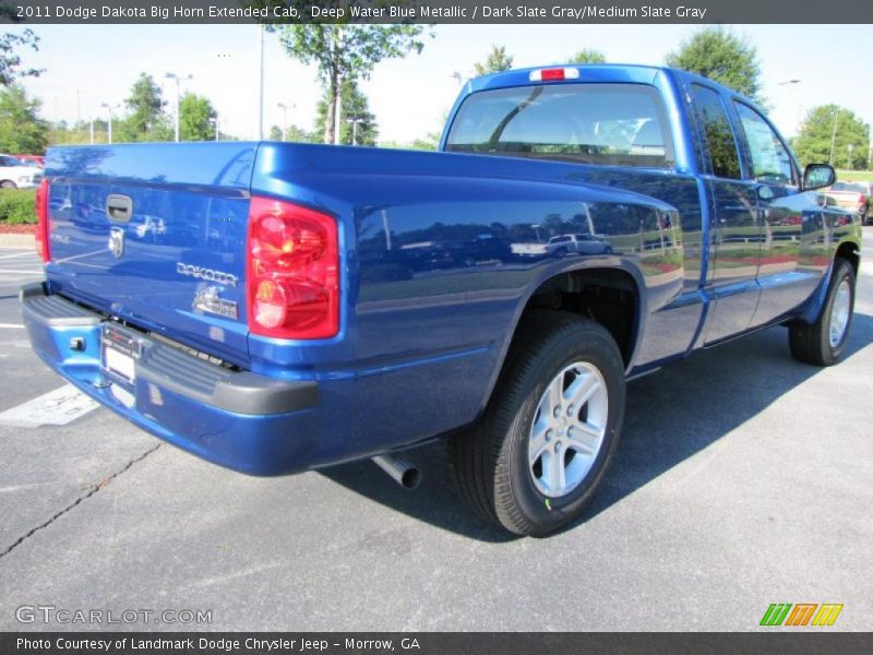 Deep Water Blue Metallic / Dark Slate Gray/Medium Slate Gray 2011 Dodge Dakota Big Horn Extended Cab