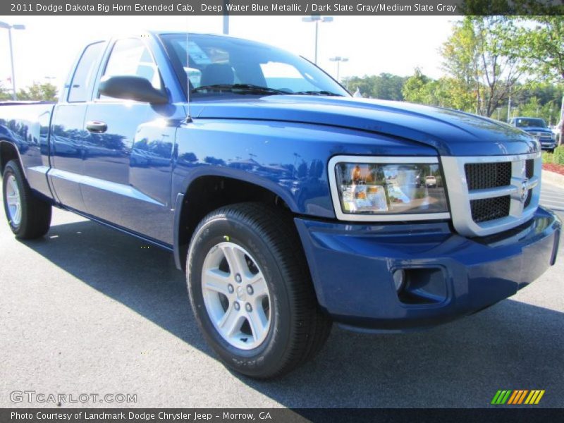 Deep Water Blue Metallic / Dark Slate Gray/Medium Slate Gray 2011 Dodge Dakota Big Horn Extended Cab
