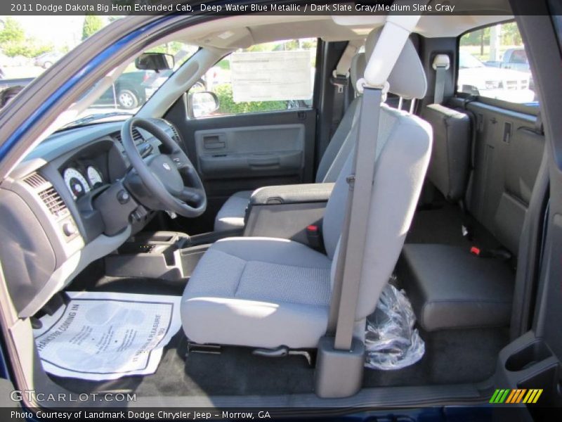 Deep Water Blue Metallic / Dark Slate Gray/Medium Slate Gray 2011 Dodge Dakota Big Horn Extended Cab