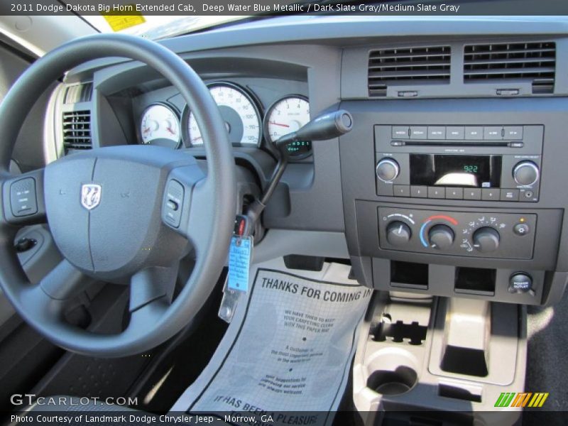 Deep Water Blue Metallic / Dark Slate Gray/Medium Slate Gray 2011 Dodge Dakota Big Horn Extended Cab