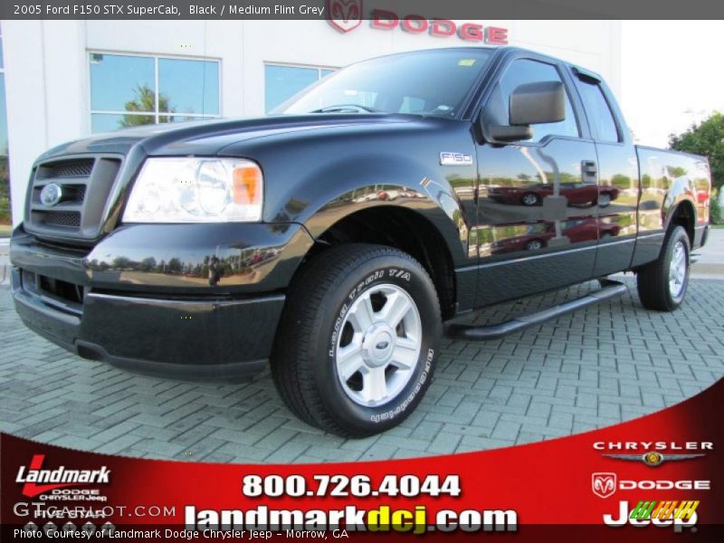 Black / Medium Flint Grey 2005 Ford F150 STX SuperCab