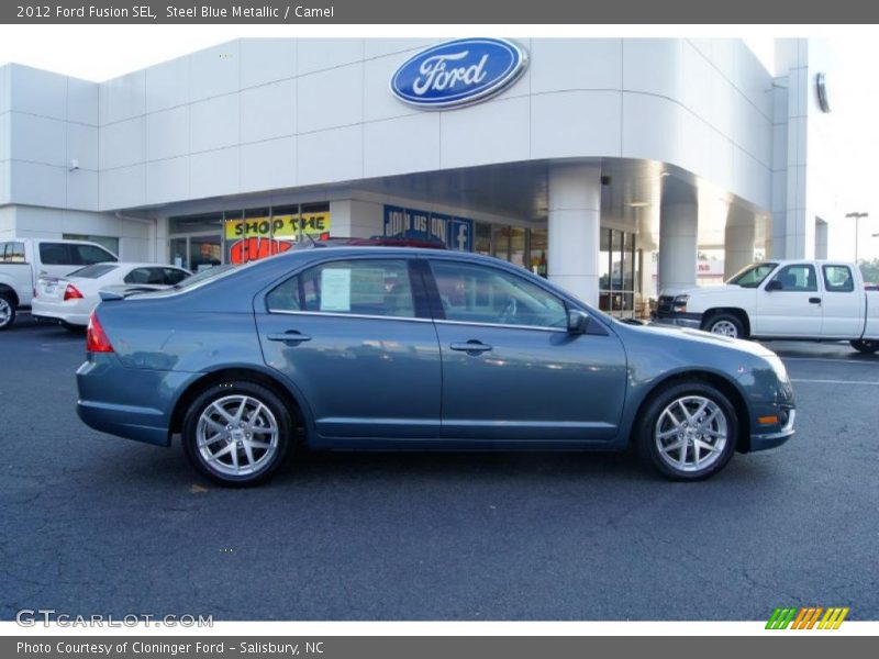 Steel Blue Metallic / Camel 2012 Ford Fusion SEL