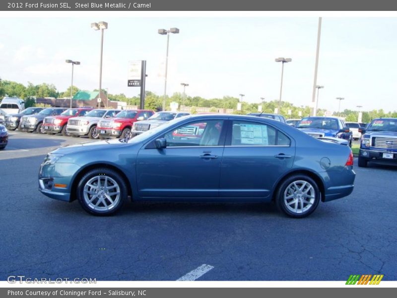 Steel Blue Metallic / Camel 2012 Ford Fusion SEL