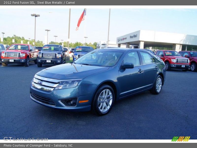Steel Blue Metallic / Camel 2012 Ford Fusion SEL