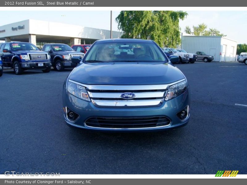 Steel Blue Metallic / Camel 2012 Ford Fusion SEL