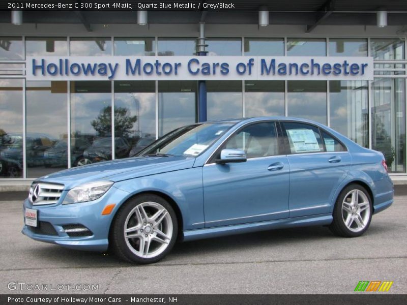 Quartz Blue Metallic / Grey/Black 2011 Mercedes-Benz C 300 Sport 4Matic