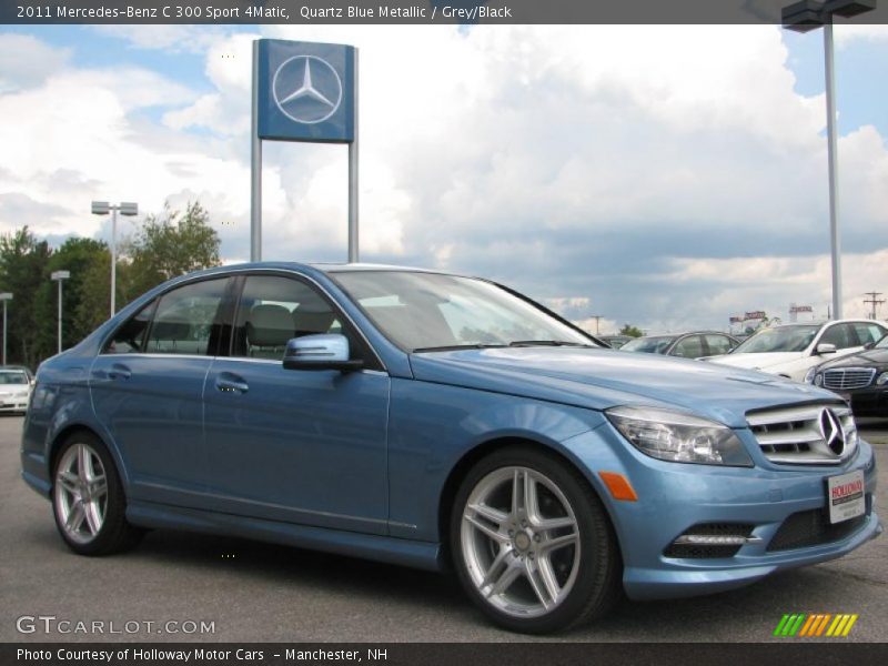 Quartz Blue Metallic / Grey/Black 2011 Mercedes-Benz C 300 Sport 4Matic