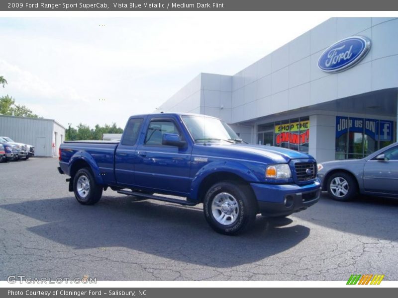 Vista Blue Metallic / Medium Dark Flint 2009 Ford Ranger Sport SuperCab
