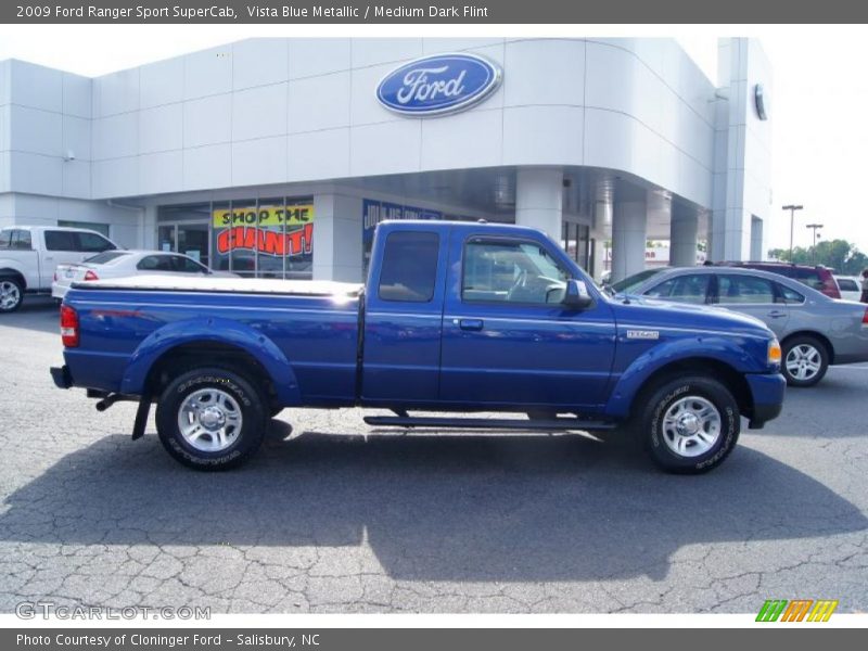 Vista Blue Metallic / Medium Dark Flint 2009 Ford Ranger Sport SuperCab