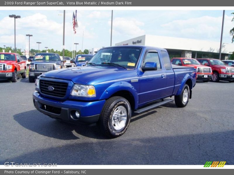 Vista Blue Metallic / Medium Dark Flint 2009 Ford Ranger Sport SuperCab