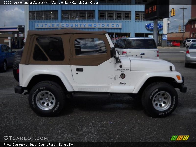 Stone White / Camel/Dark Green 2000 Jeep Wrangler Sahara 4x4