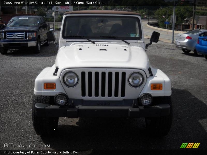 Stone White / Camel/Dark Green 2000 Jeep Wrangler Sahara 4x4