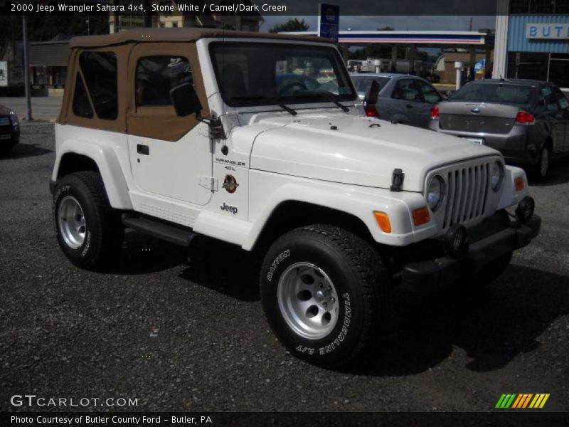 Stone White / Camel/Dark Green 2000 Jeep Wrangler Sahara 4x4