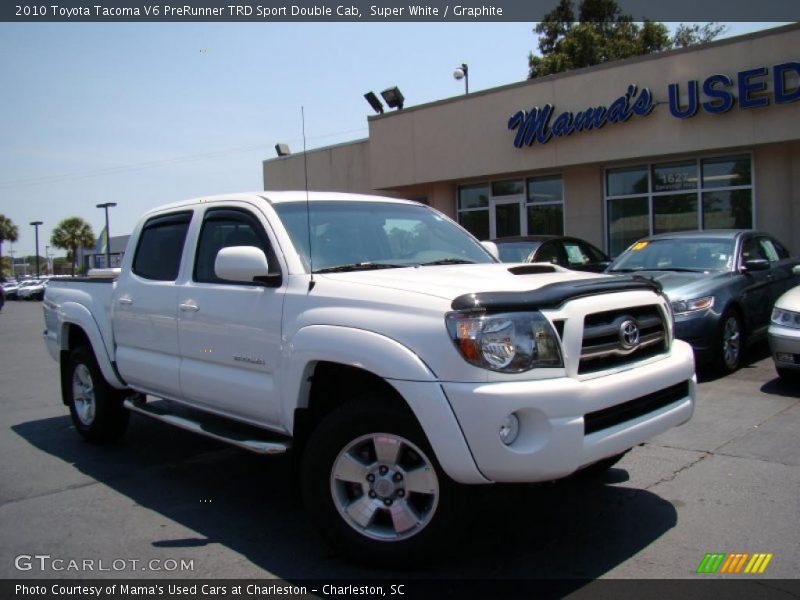 Super White / Graphite 2010 Toyota Tacoma V6 PreRunner TRD Sport Double Cab