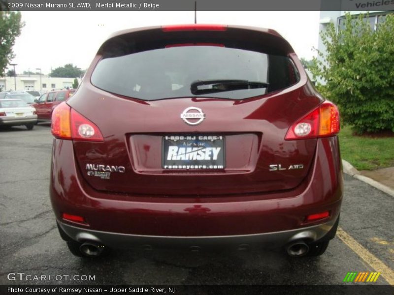 Merlot Metallic / Beige 2009 Nissan Murano SL AWD