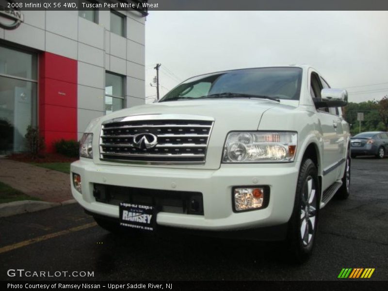 Tuscan Pearl White / Wheat 2008 Infiniti QX 56 4WD