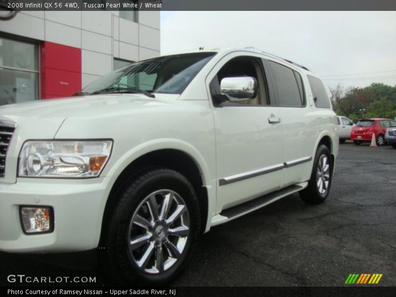 Tuscan Pearl White / Wheat 2008 Infiniti QX 56 4WD