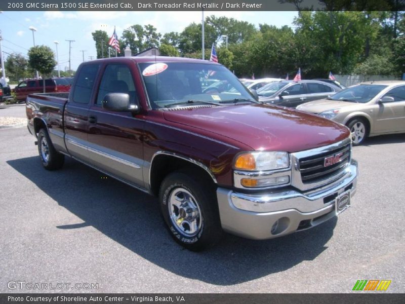 Dark Toreador Red Metallic / Dark Pewter 2003 GMC Sierra 1500 SLE Extended Cab