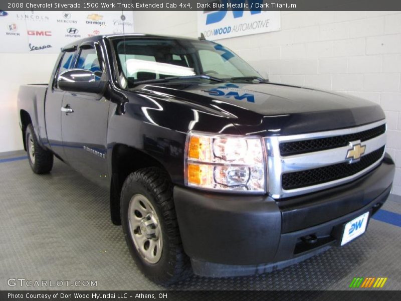Dark Blue Metallic / Dark Titanium 2008 Chevrolet Silverado 1500 Work Truck Extended Cab 4x4
