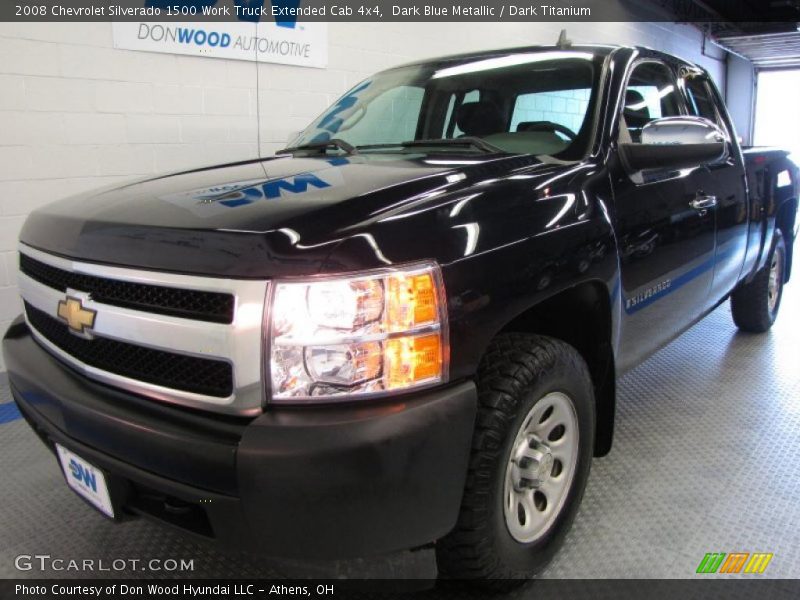 Dark Blue Metallic / Dark Titanium 2008 Chevrolet Silverado 1500 Work Truck Extended Cab 4x4