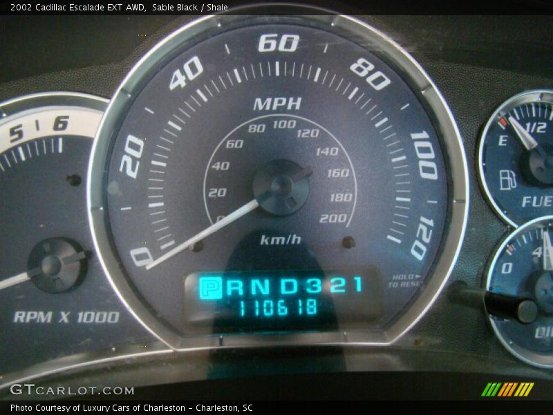 Sable Black / Shale 2002 Cadillac Escalade EXT AWD