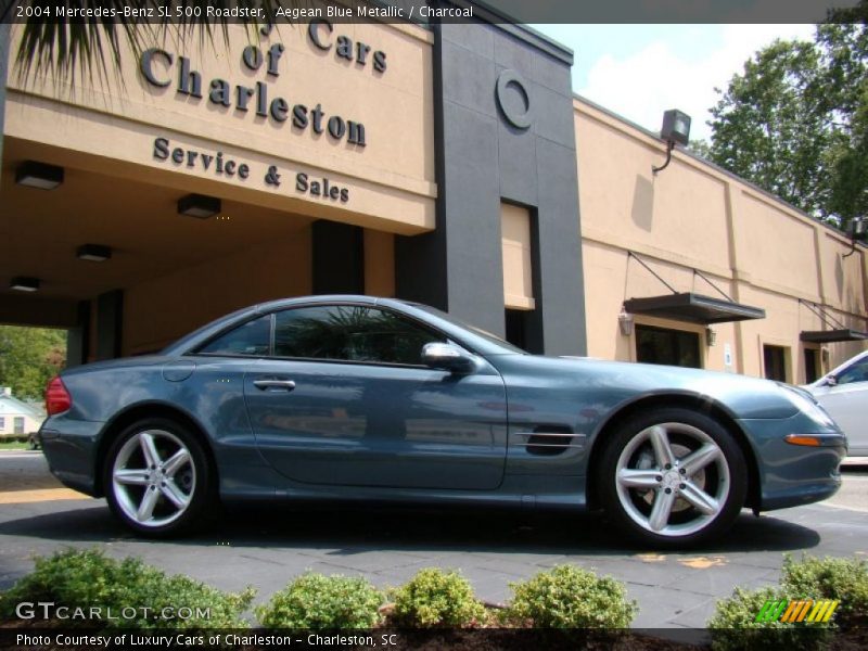 Aegean Blue Metallic / Charcoal 2004 Mercedes-Benz SL 500 Roadster