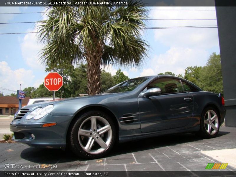 Aegean Blue Metallic / Charcoal 2004 Mercedes-Benz SL 500 Roadster