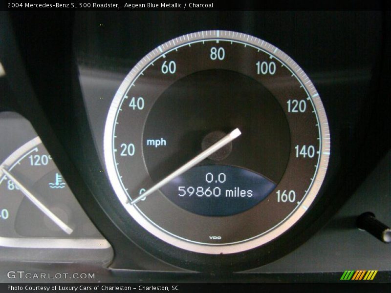 Aegean Blue Metallic / Charcoal 2004 Mercedes-Benz SL 500 Roadster