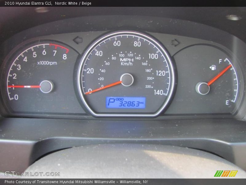 Nordic White / Beige 2010 Hyundai Elantra GLS