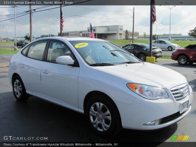 Nordic White / Beige 2010 Hyundai Elantra GLS