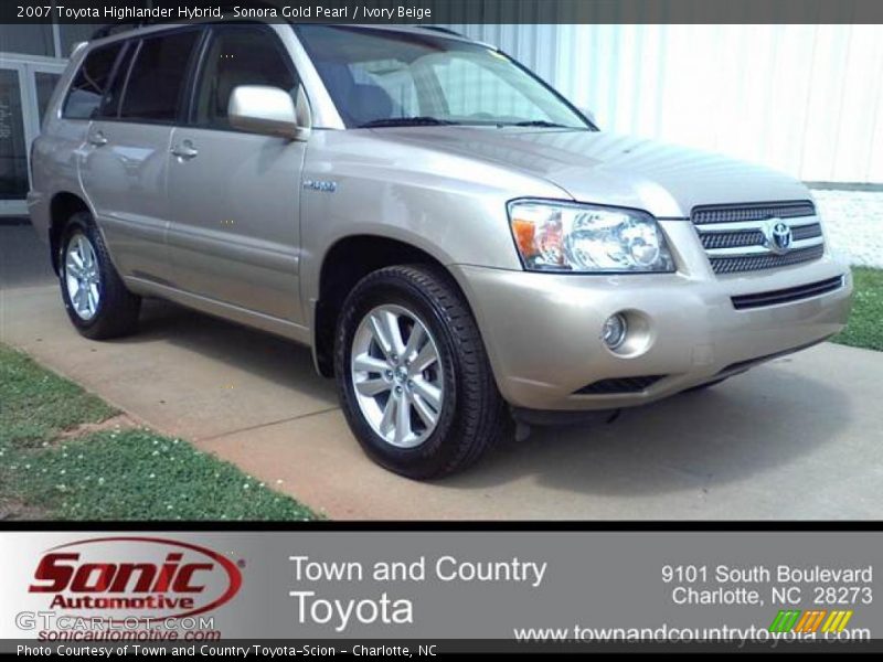 Sonora Gold Pearl / Ivory Beige 2007 Toyota Highlander Hybrid