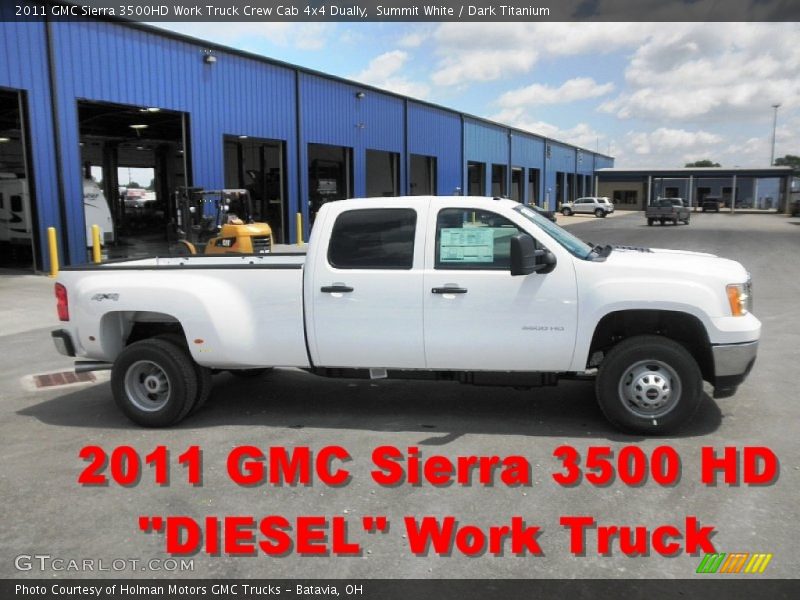 Summit White / Dark Titanium 2011 GMC Sierra 3500HD Work Truck Crew Cab 4x4 Dually