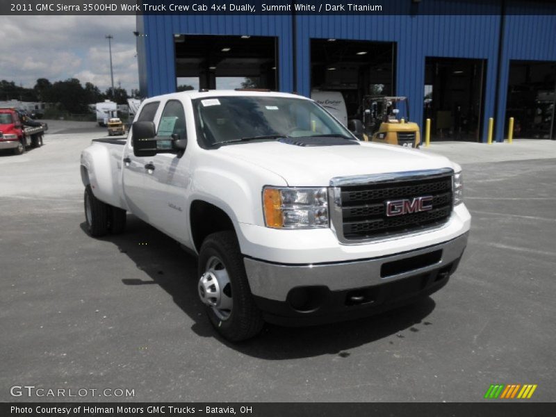Summit White / Dark Titanium 2011 GMC Sierra 3500HD Work Truck Crew Cab 4x4 Dually
