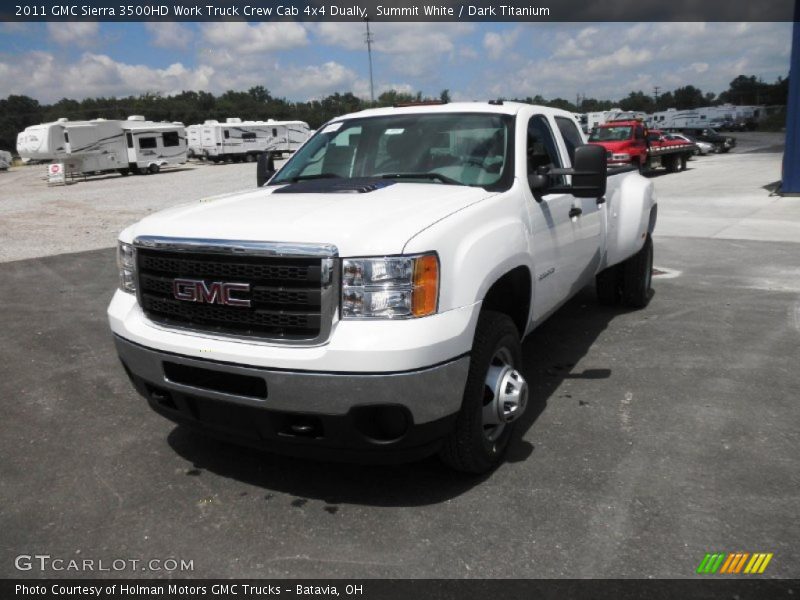 Summit White / Dark Titanium 2011 GMC Sierra 3500HD Work Truck Crew Cab 4x4 Dually