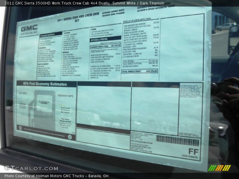 Summit White / Dark Titanium 2011 GMC Sierra 3500HD Work Truck Crew Cab 4x4 Dually