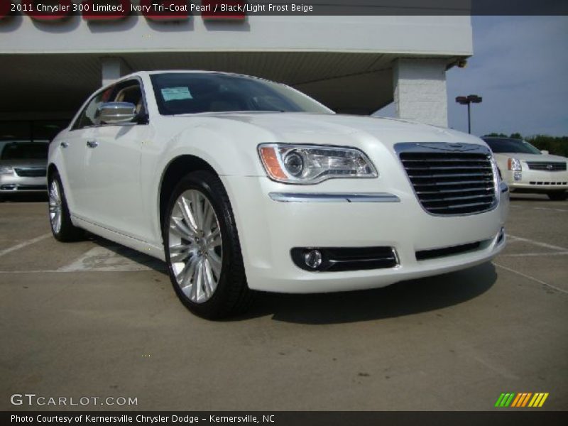 Ivory Tri-Coat Pearl / Black/Light Frost Beige 2011 Chrysler 300 Limited