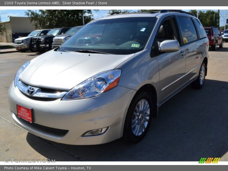 Silver Shadow Pearl / Stone 2009 Toyota Sienna Limited AWD