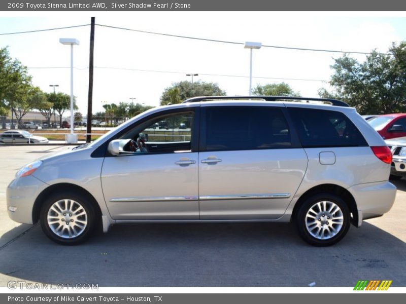 Silver Shadow Pearl / Stone 2009 Toyota Sienna Limited AWD