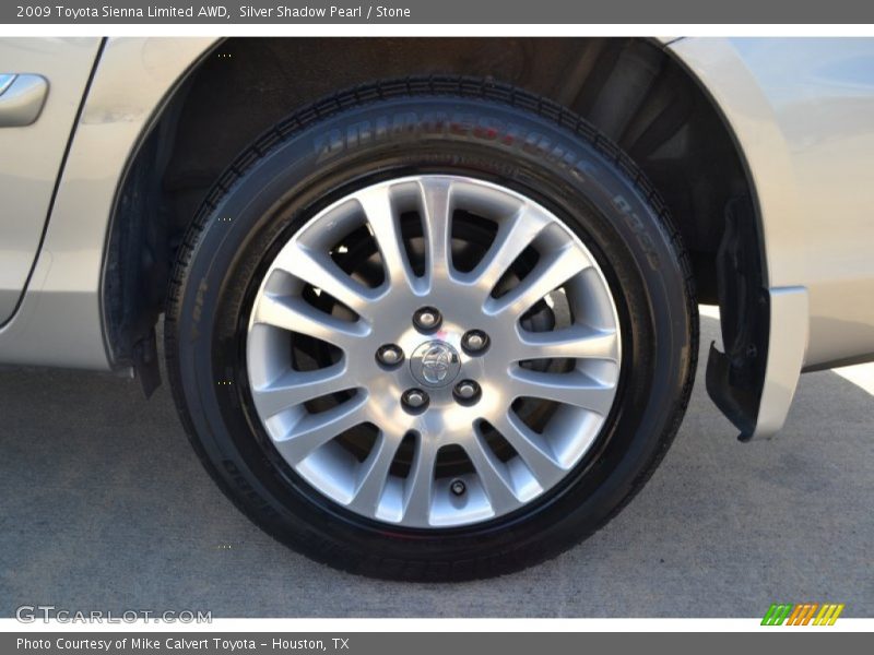 Silver Shadow Pearl / Stone 2009 Toyota Sienna Limited AWD