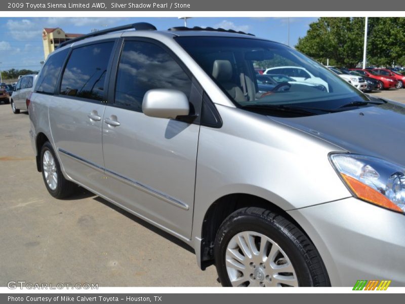 Silver Shadow Pearl / Stone 2009 Toyota Sienna Limited AWD