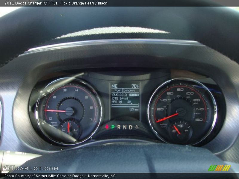 Toxic Orange Pearl / Black 2011 Dodge Charger R/T Plus