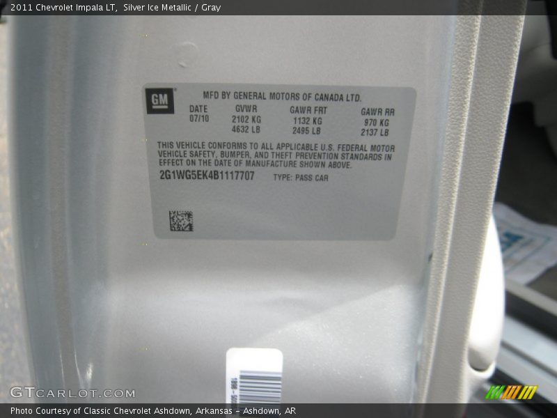 Silver Ice Metallic / Gray 2011 Chevrolet Impala LT