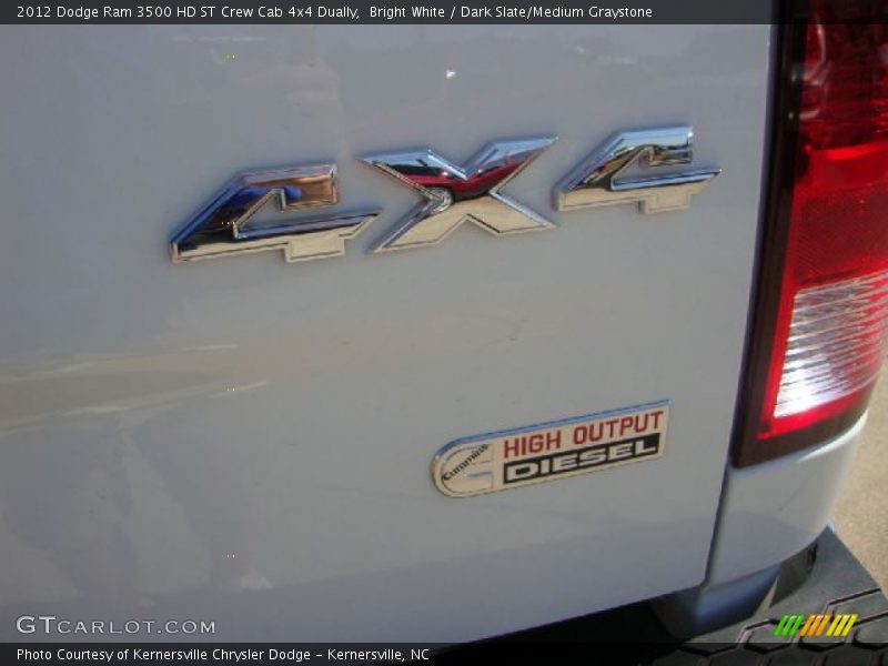 Bright White / Dark Slate/Medium Graystone 2012 Dodge Ram 3500 HD ST Crew Cab 4x4 Dually