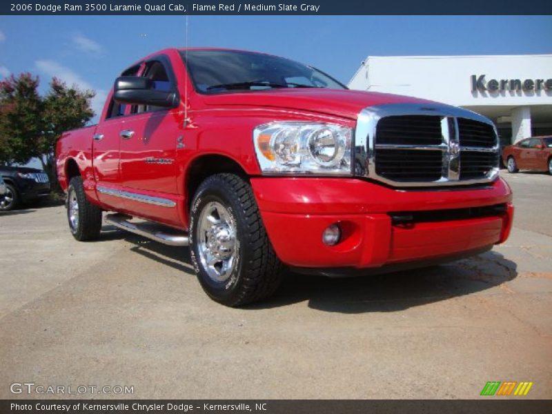 Flame Red / Medium Slate Gray 2006 Dodge Ram 3500 Laramie Quad Cab