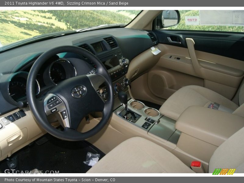Sizzling Crimson Mica / Sand Beige 2011 Toyota Highlander V6 4WD