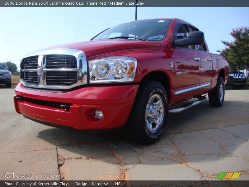 Flame Red / Medium Slate Gray 2006 Dodge Ram 3500 Laramie Quad Cab