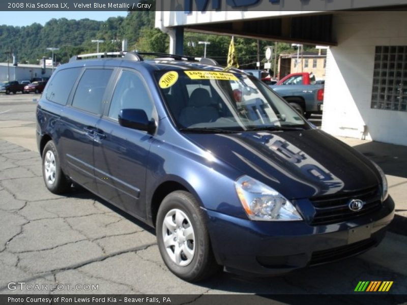 Velvet Blue Metallic / Gray 2008 Kia Sedona LX